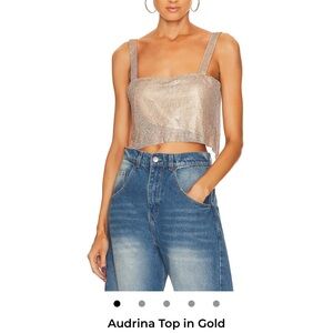 REVOLVE Metallic Gold Crop Top
